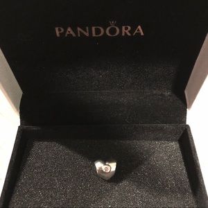 Authentic Pandora Heart w/ Pink CZ Charm!
